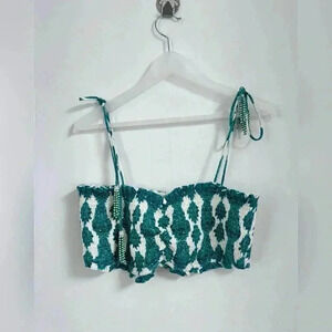 HOUSE OF HARLOW 1960
Linen Blend Boho Floral Bandeau Top NEW Size M